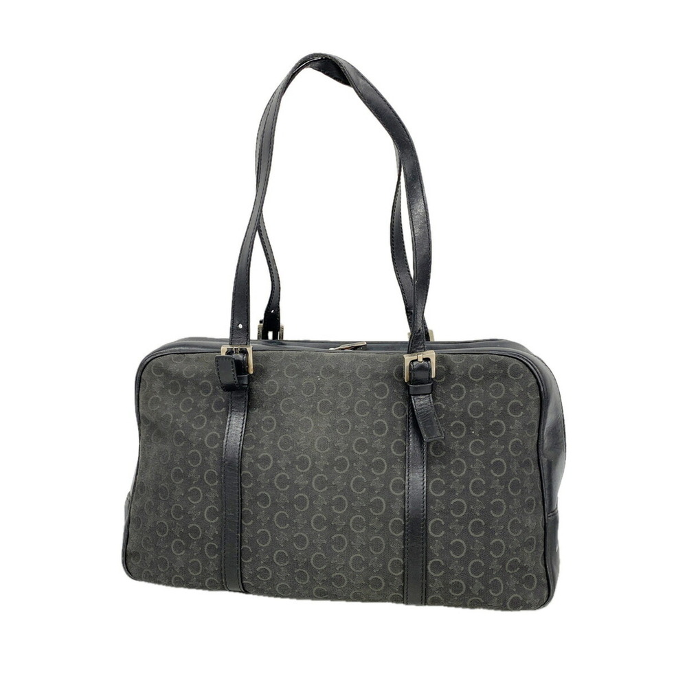 Celine Shoulder Bag C Macadam Canvas Black Women's